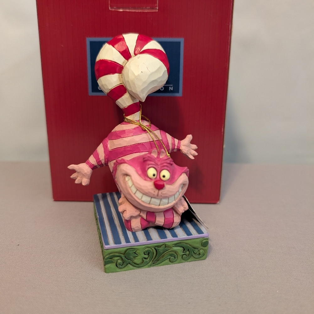 Disney Collection Cheshire Cat Candy Cane Cheer Jim Shore Figurine